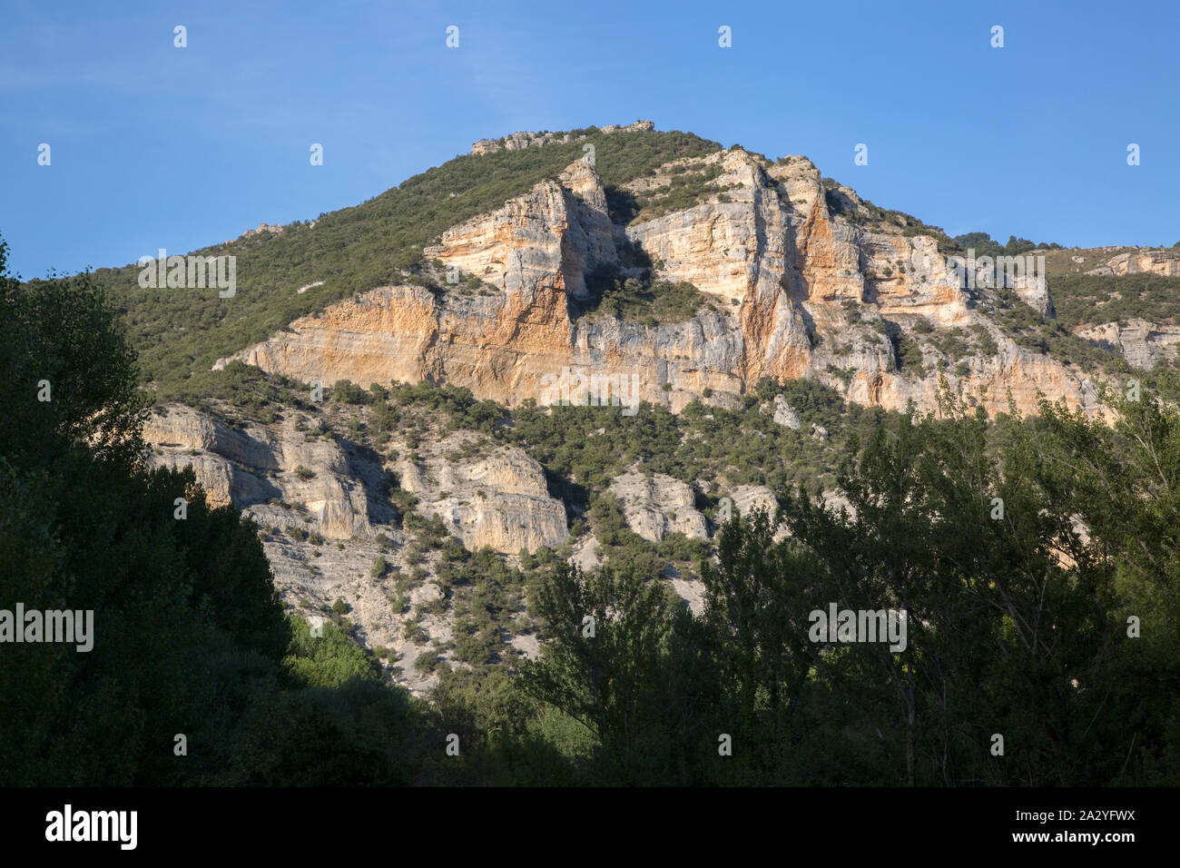 Vista dei picchi, Pesquera de Ebro; Burgos; Spagna Foto Stock