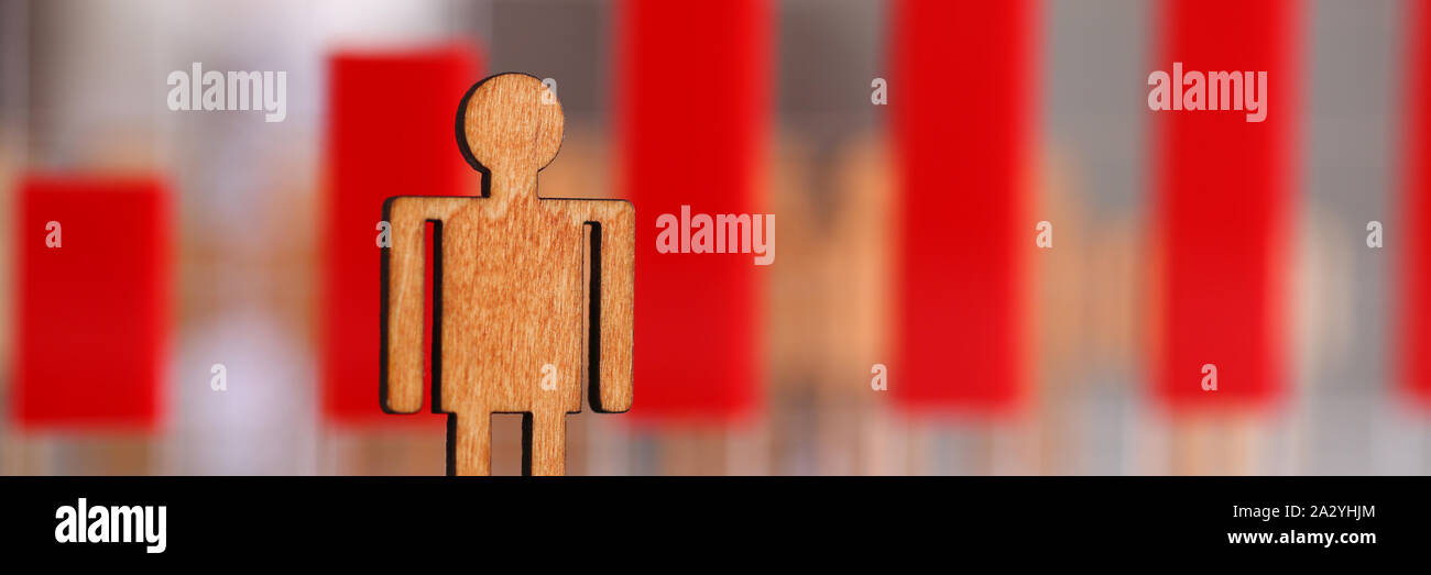 Piccolo giocattolo di legno figura spiccano Foto Stock