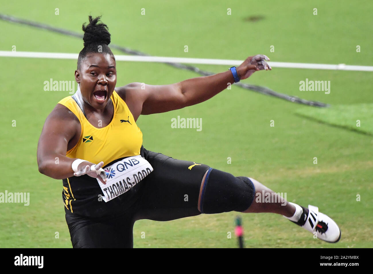 Danniel Thomas-Dodd (Giamaica). Colpo messo medaglia d argento. IAAF mondiale di atletica, Doha 2019 Foto Stock