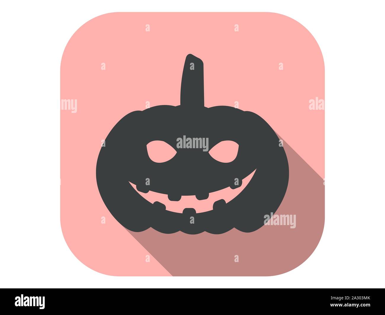 Il male di zucca icona piatta con lunga ombra. Halloween, Ottobre 31st. Illustrazione Vettoriale Illustrazione Vettoriale