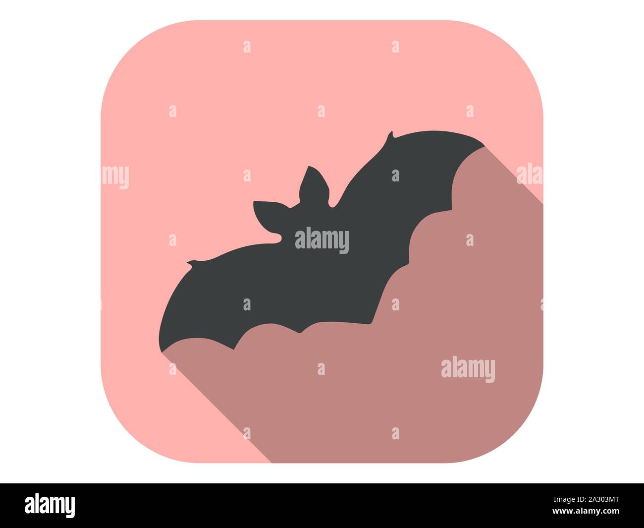 Bat icona piatta con ombra. Halloween, Ottobre 31st. Illustrazione Vettoriale Illustrazione Vettoriale