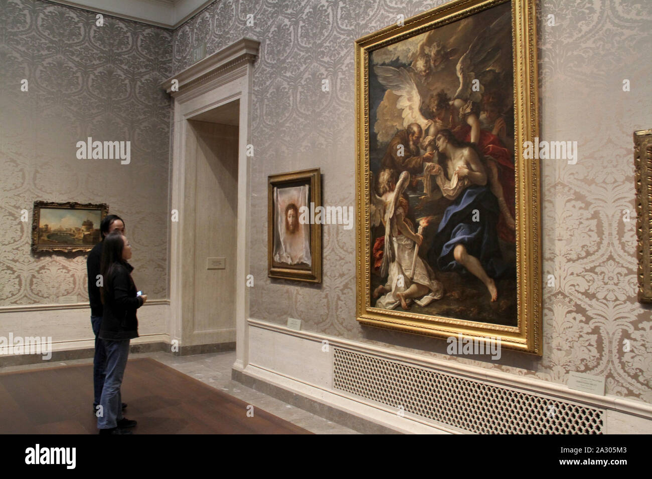 I visitatori della collezione permanente presso la National Gallery of Art di Washington DC, Stati Uniti d'America Foto Stock