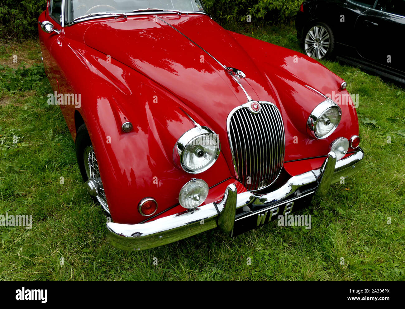 Jaguar XK 150, WP 8, auto classica a Chiltern Open Air Museum, Buckinghamshire. Foto Stock