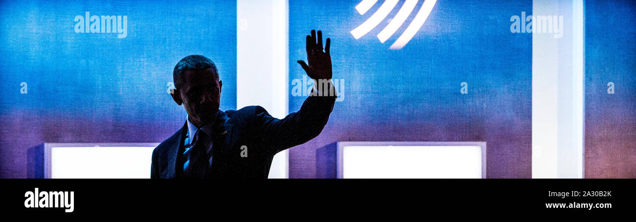 Il Presidente Usa Barack H. Obama è stato keynote speaker al 2014 Clinton iniziativa globale in New York. Foto Stock