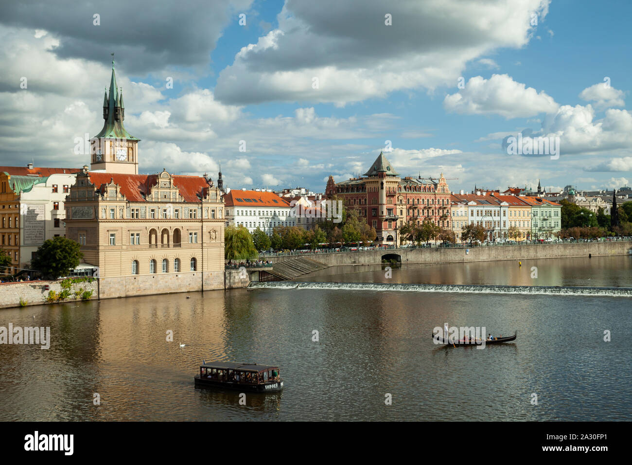 Praga waterfront, Cechia. Foto Stock