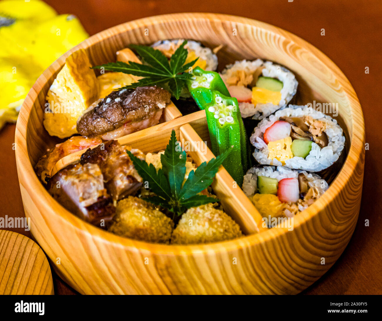 Workshop: Preparazione di un Bento Box a Izunokuni, Giappone Foto Stock