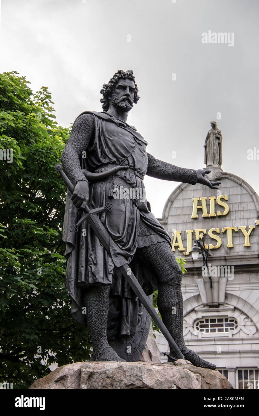 Il William Wallace Statua in Aberdeen, Scozia, Regno Unito. Foto Stock
