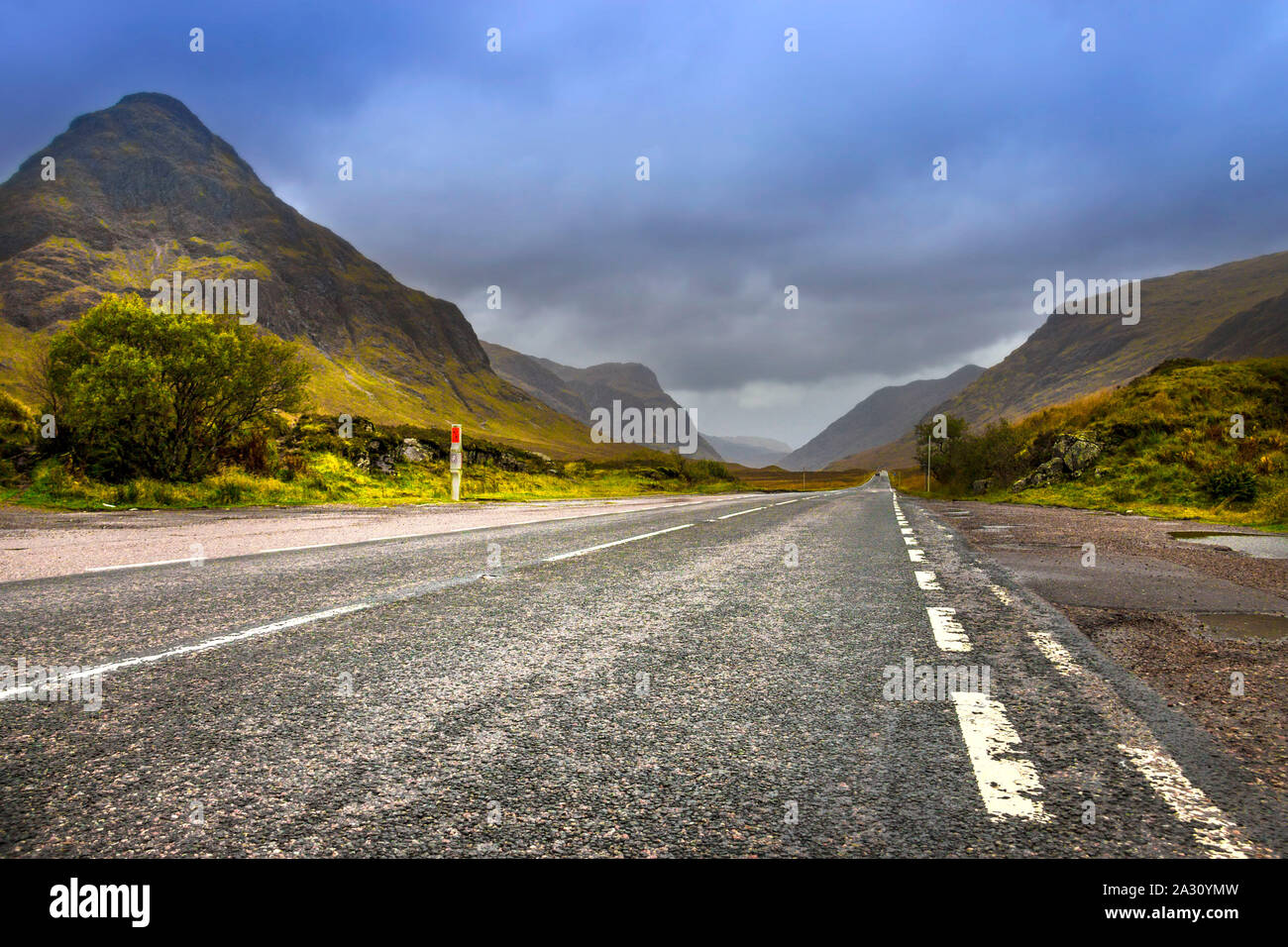 Glencoe. Area di Lochaber nelle Highlands, Scotland, Regno Unito. Highlands scozzesi. Foto Stock
