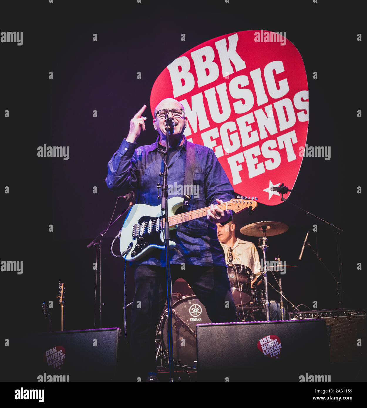 Paul Collins durante la sua esibizione con il Paul Collins Beat al BBK Music Legends Festival (Ola Sondika-Bilbao-Spagna) il 14th giugno 2019. Foto Stock
