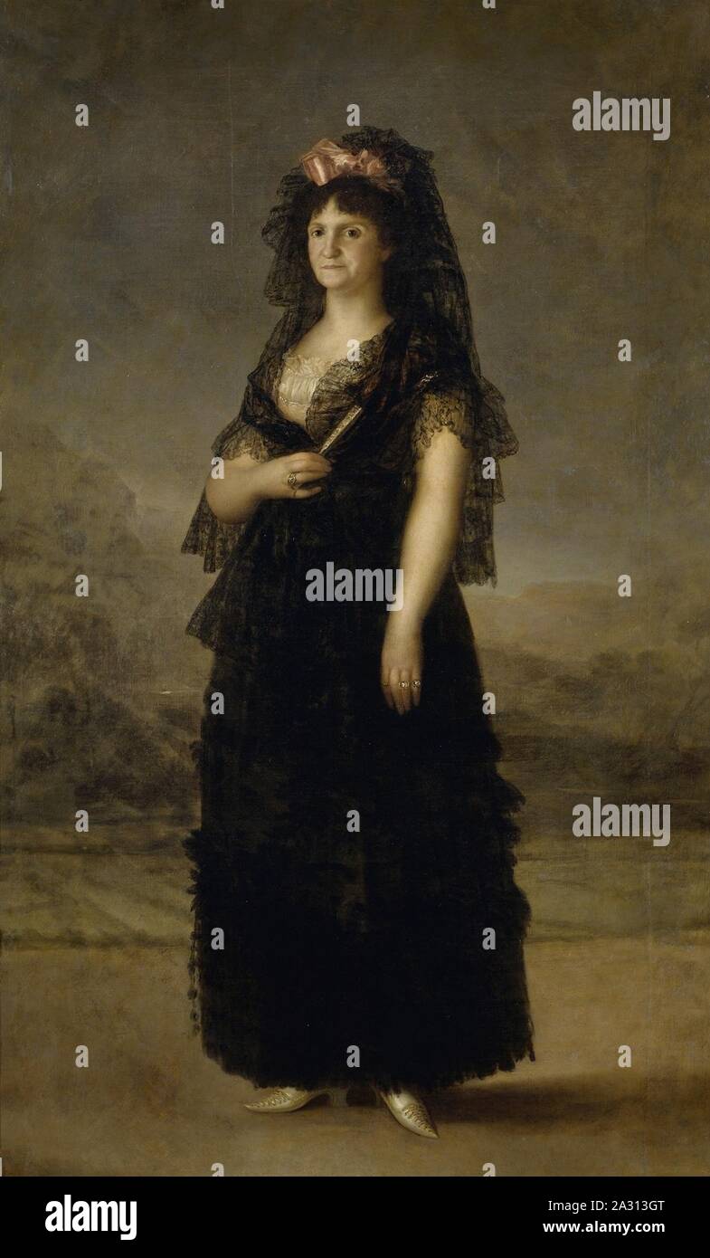 Agustín Esteve (dopo Goya) - María Luisa de Borbón-Parma (Prado). Foto Stock