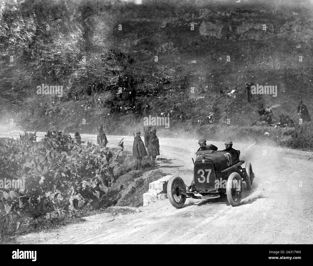 Enzo Ferrari à la Targa Florio 1922 (16e). Foto Stock