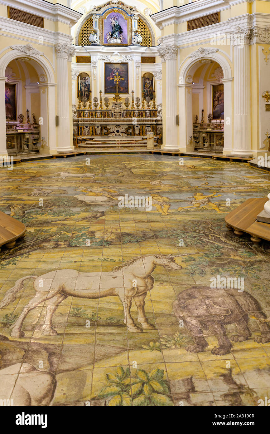 Il pavimento della chiesa di San Michele, Capri Foto Stock