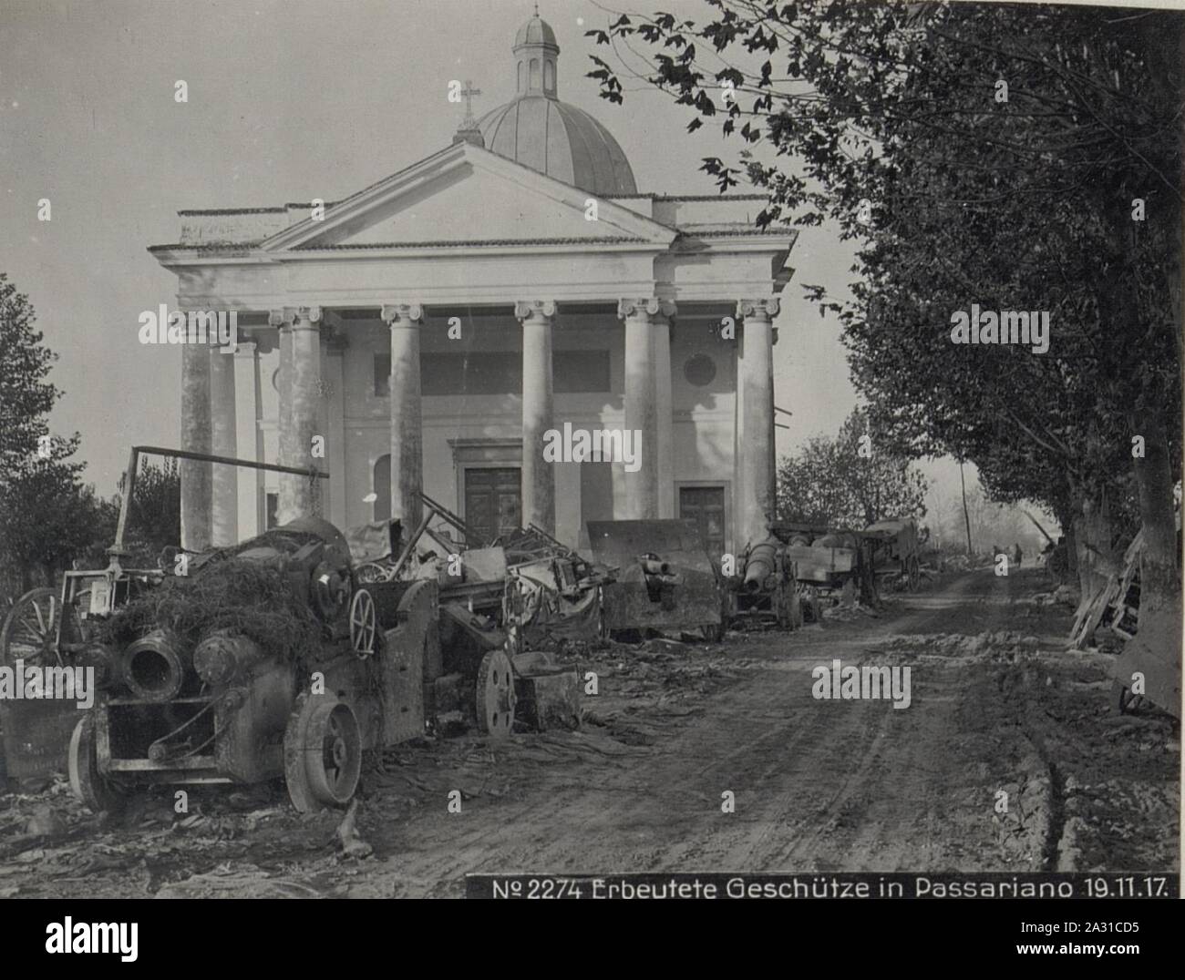 Geschütze Erbeutete a Passariano 19.11.17. Foto Stock