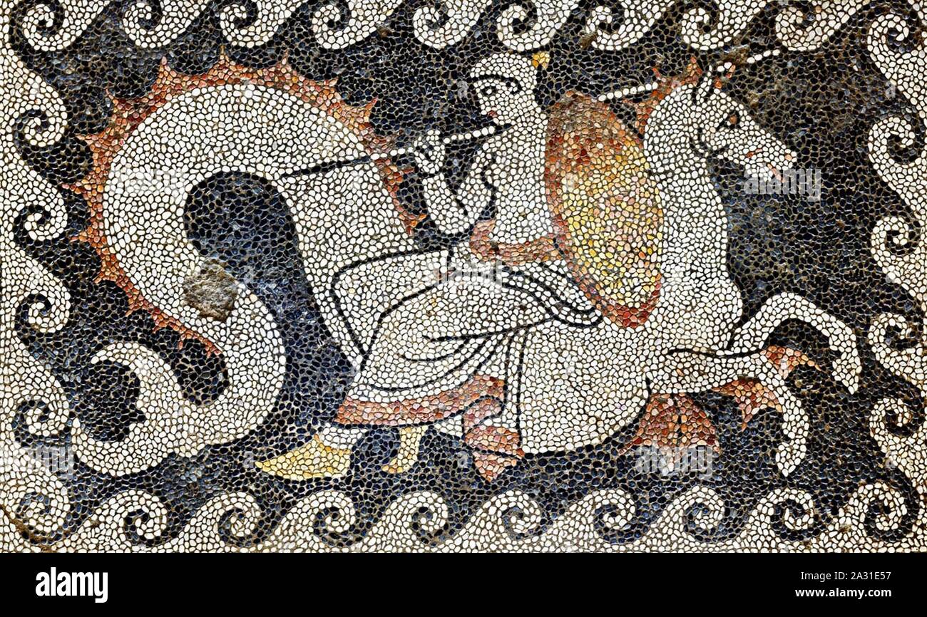 Eretria-House-di-mosaico-andron-4th c bce. Foto Stock