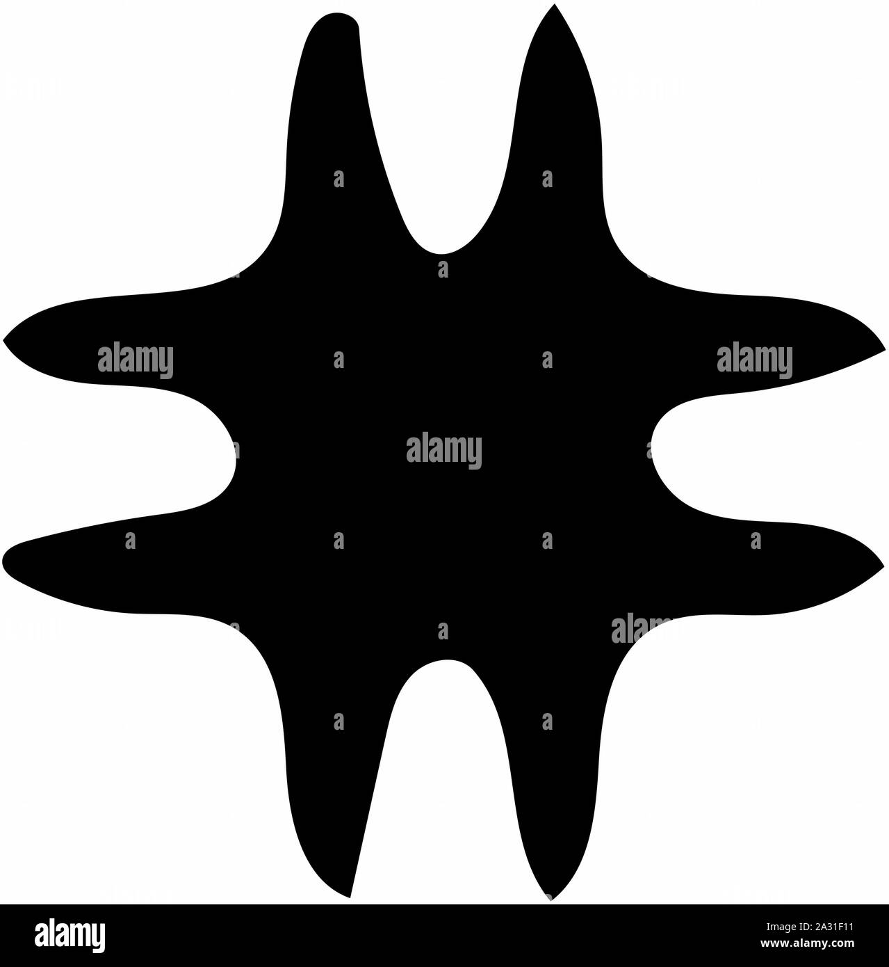 Ornati in astratto simbolo nero su sfondo bianco Foto Stock