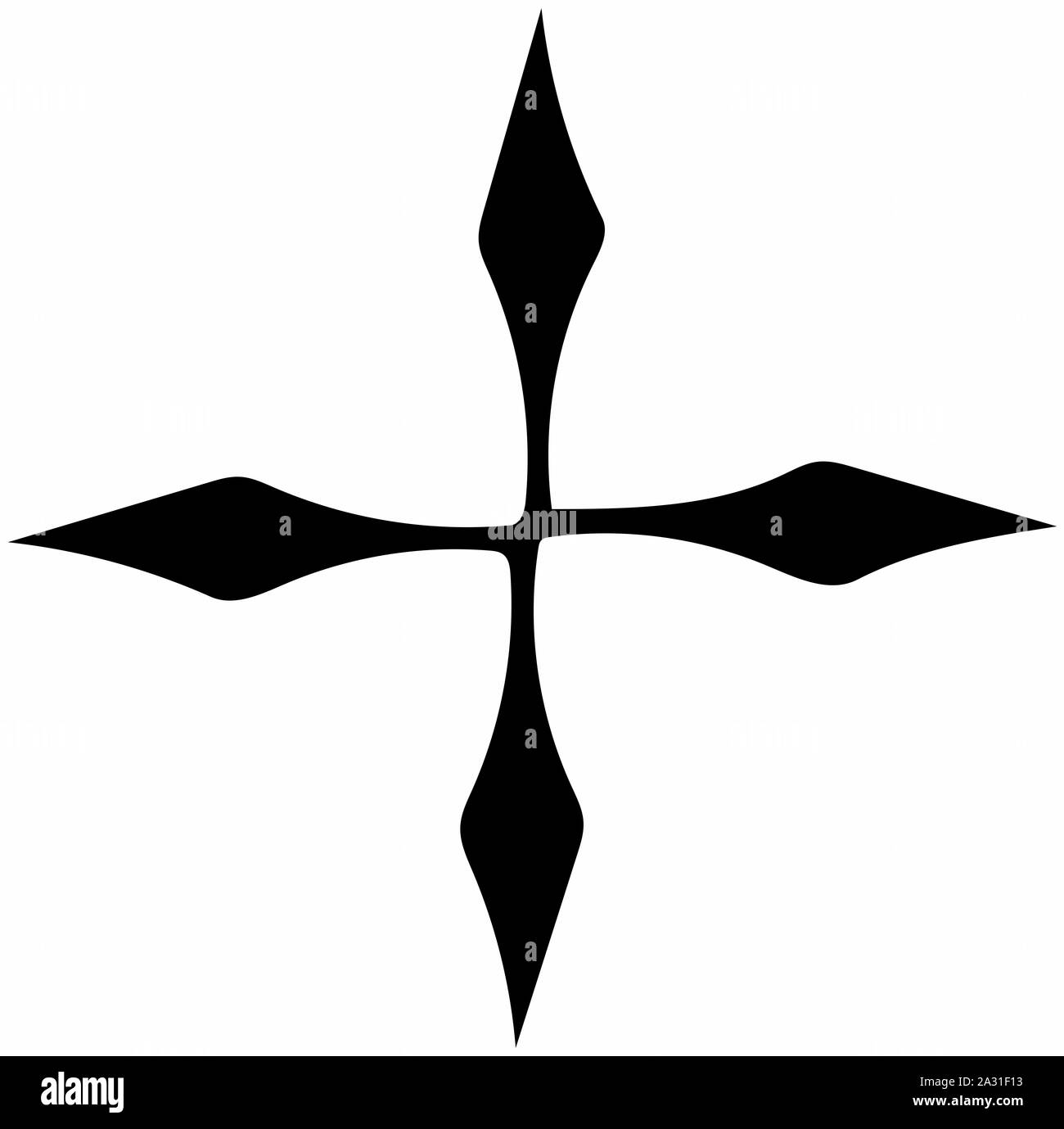 Ornati in astratto simbolo nero su sfondo bianco Foto Stock