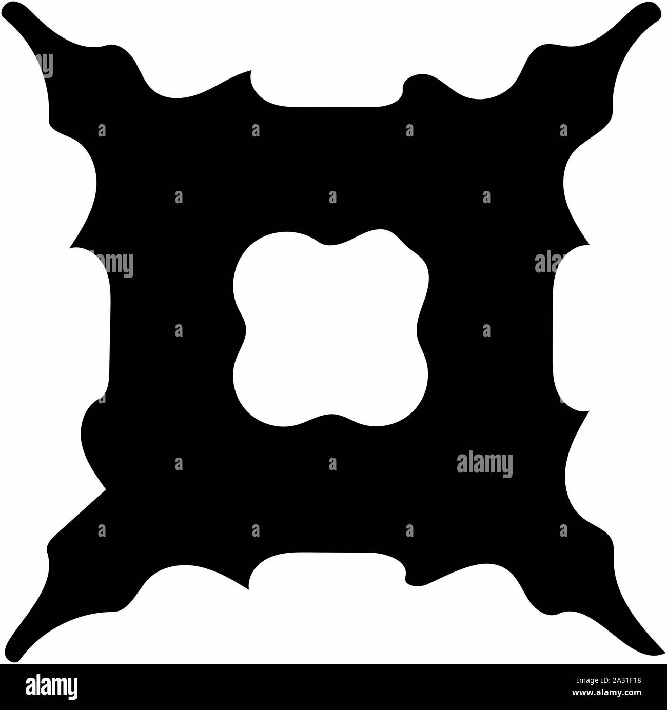 Ornati in astratto simbolo nero su sfondo bianco Foto Stock