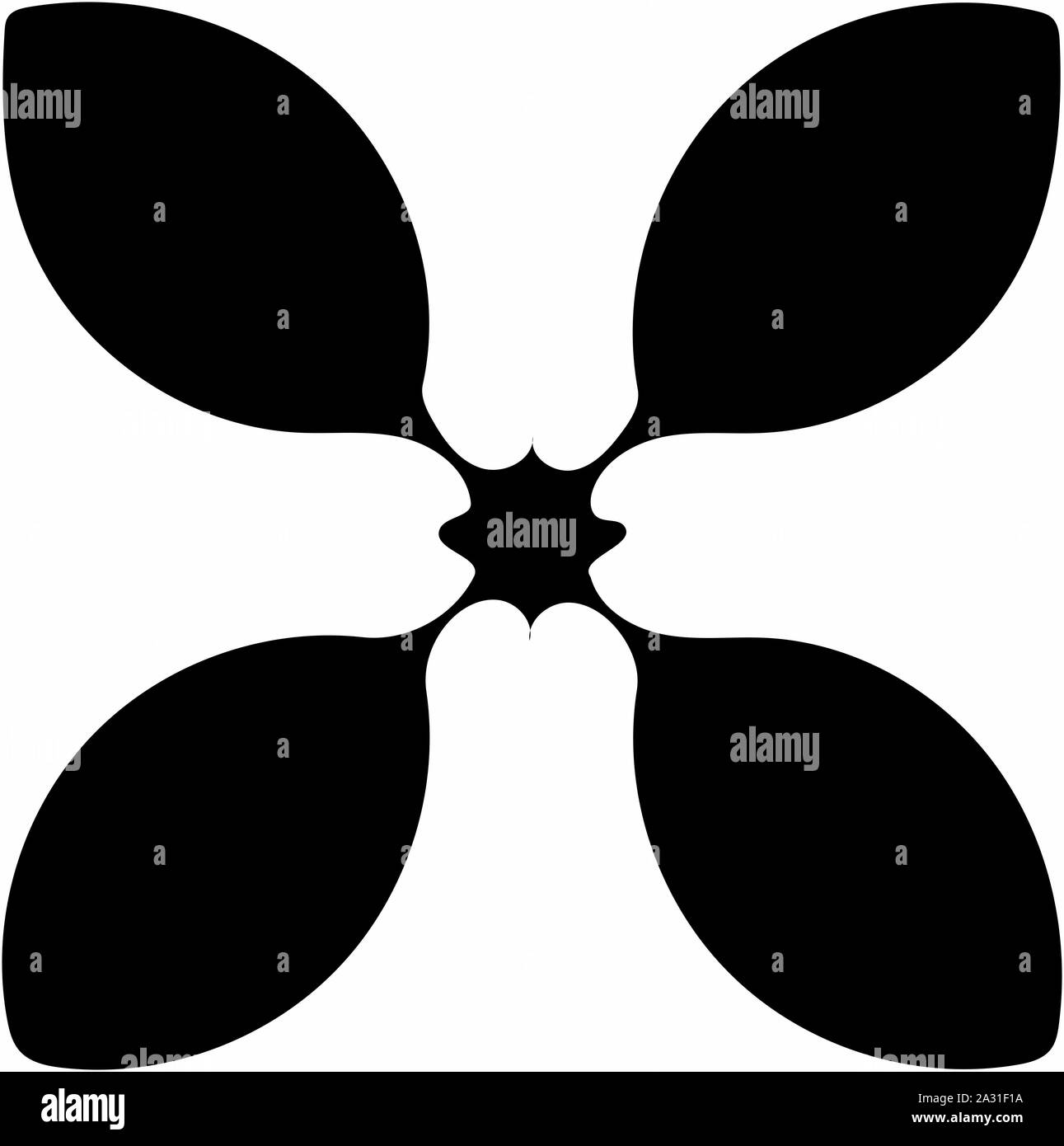 Ornati in astratto simbolo nero su sfondo bianco Foto Stock