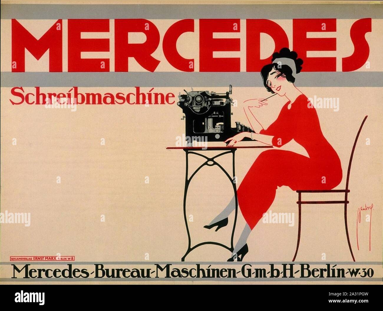 Ernst Deutsch-Dryden - Mercedes Schreibmaschine, 1911. Foto Stock