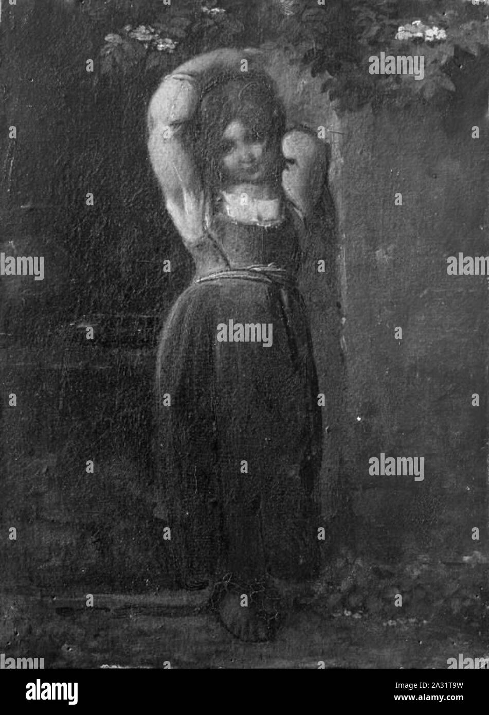 Ernst Meyer - En lille pige italiensk ved en fontaene - Foto Stock