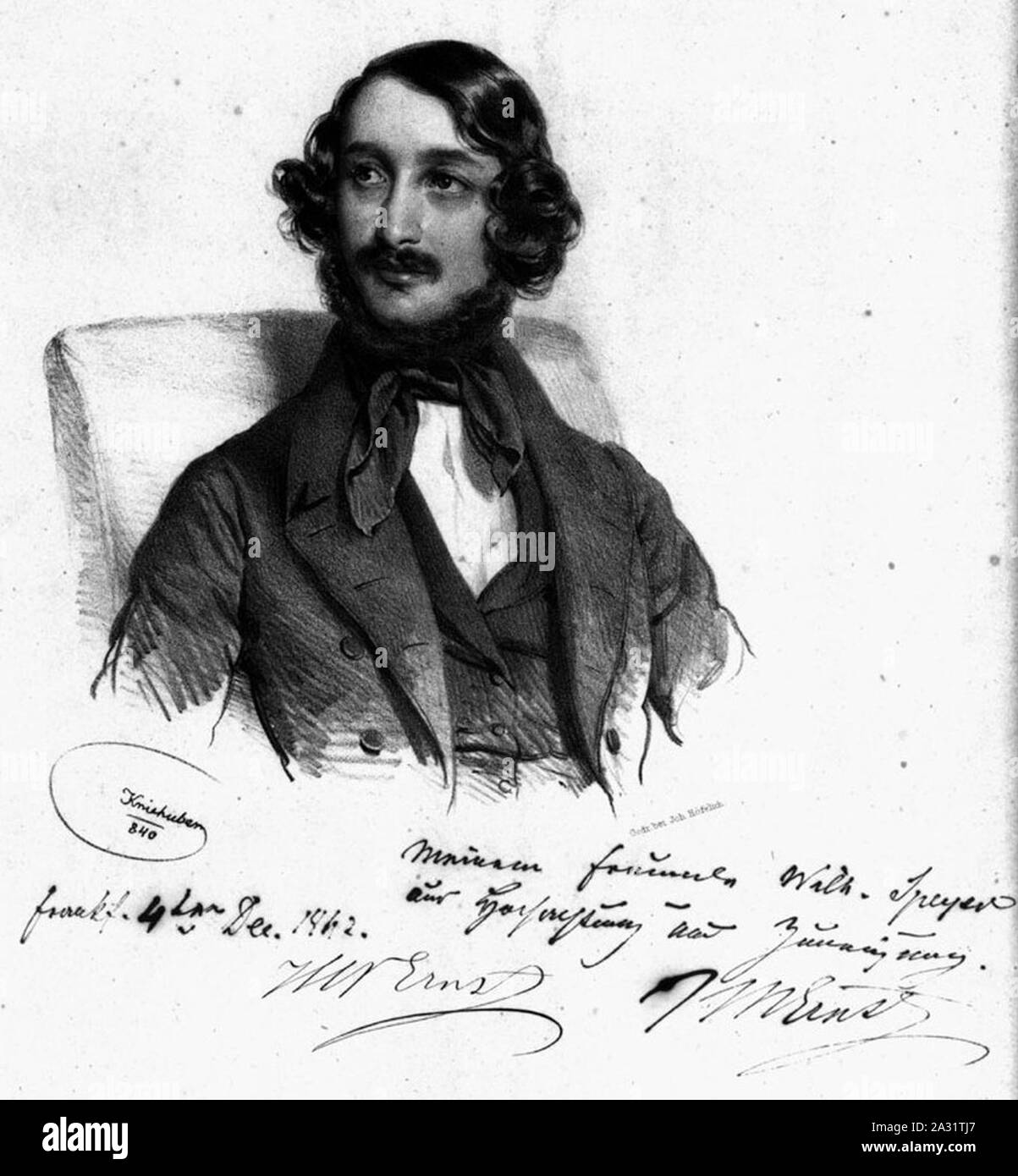 Ernst & Porträt Autogramm. Foto Stock