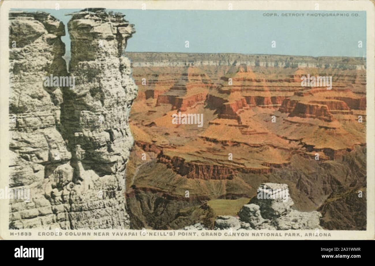 Colonna eroso vicino a Yavapai (O'Neill's) punto, il Parco Nazionale del Grand Canyon, Arizona Foto Stock