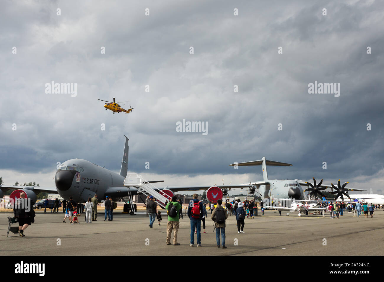 ABBOTSFORD, BC, Canada - 11 Ago, 2019: visualizzazione statica a Abbotsford Airshow internazionale. Foto Stock