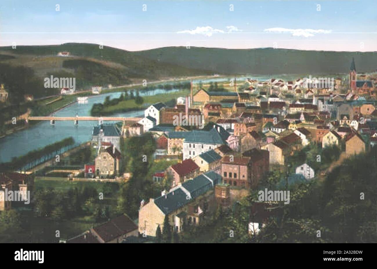 Essen-Werden 1916 Totale. Foto Stock