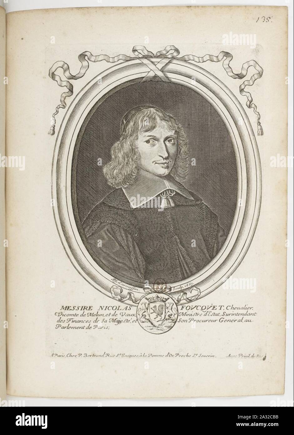 Estampes par Nicolas de Larmessin.f141.Nicolas Fouquet, Marchese de Belle-Île. Foto Stock