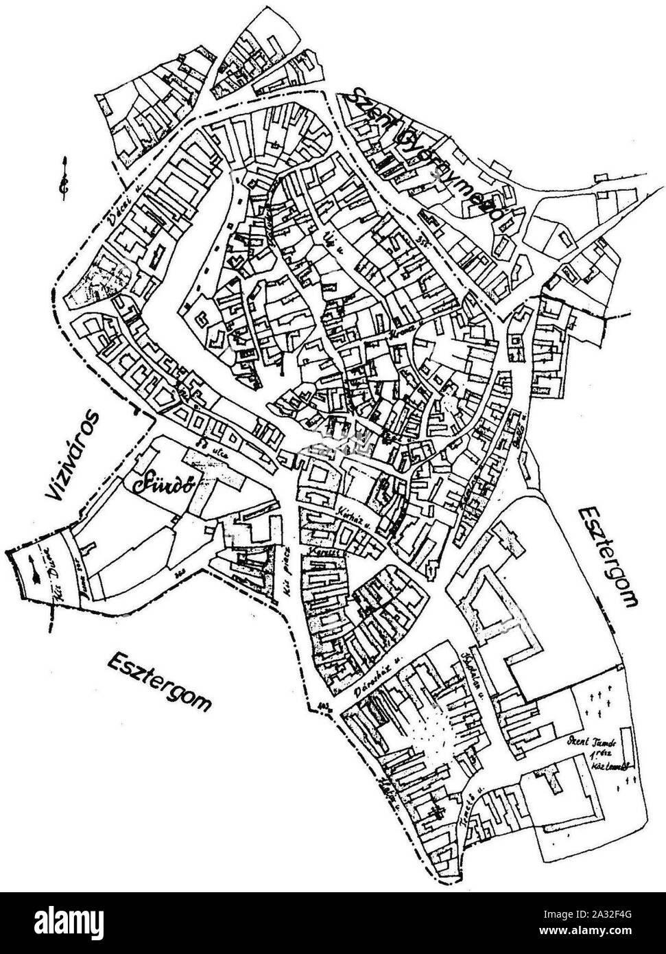 Esztergom-Szenttamás-1886. Foto Stock