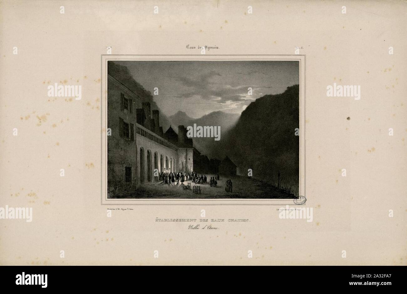 Etablissement des Eaux Chaudes - Vallée d'Ossau - Fonds Ancely - B315556101 UN MONTHELIER 1 2 002. Foto Stock Etablissement des Eaux Chaudes - Vallée d'Ossau - Fonds Ancely - B315556101 UN MONTHELIER 1 2 002. Foto Stock