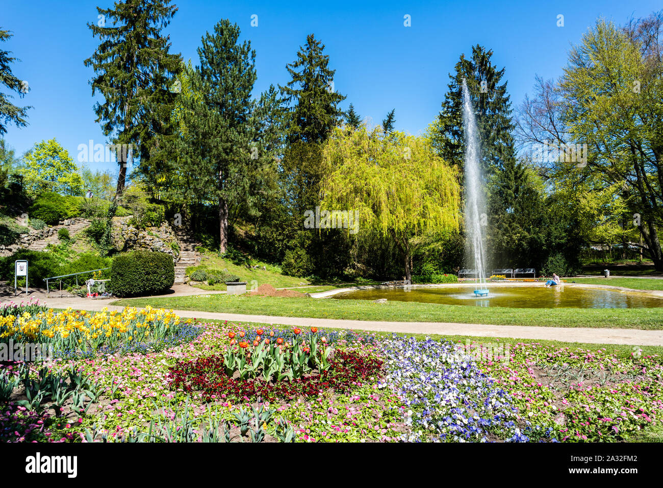 Il parco della città di Forchheim Foto Stock