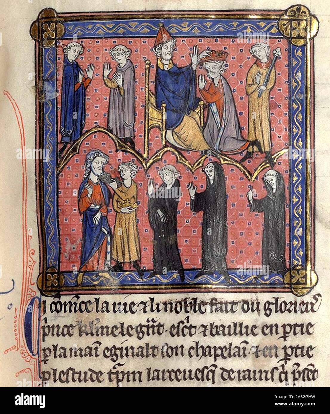 Etienne II couronne Pépin-Childéric III déposé. Foto Stock