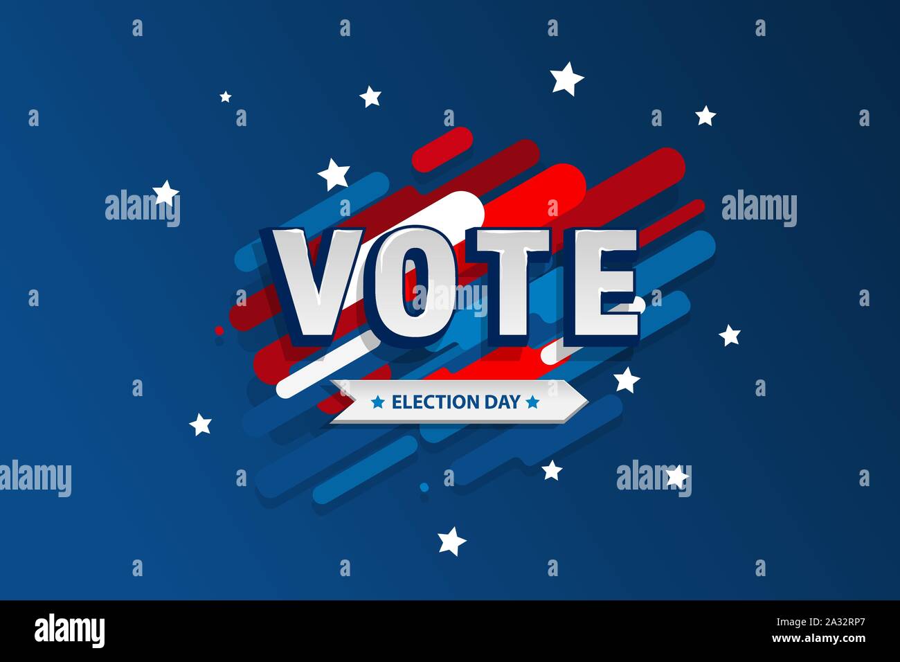2020 Voto negli Stati Uniti il presidente americano banner Illustrazione Vettoriale
