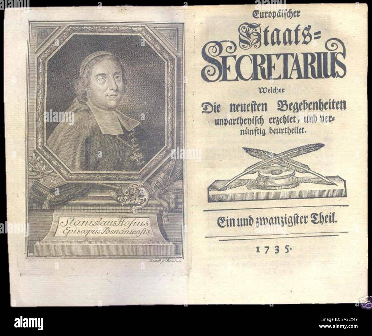 Europäischer Staats-Secretarius 1735 Titel. Foto Stock