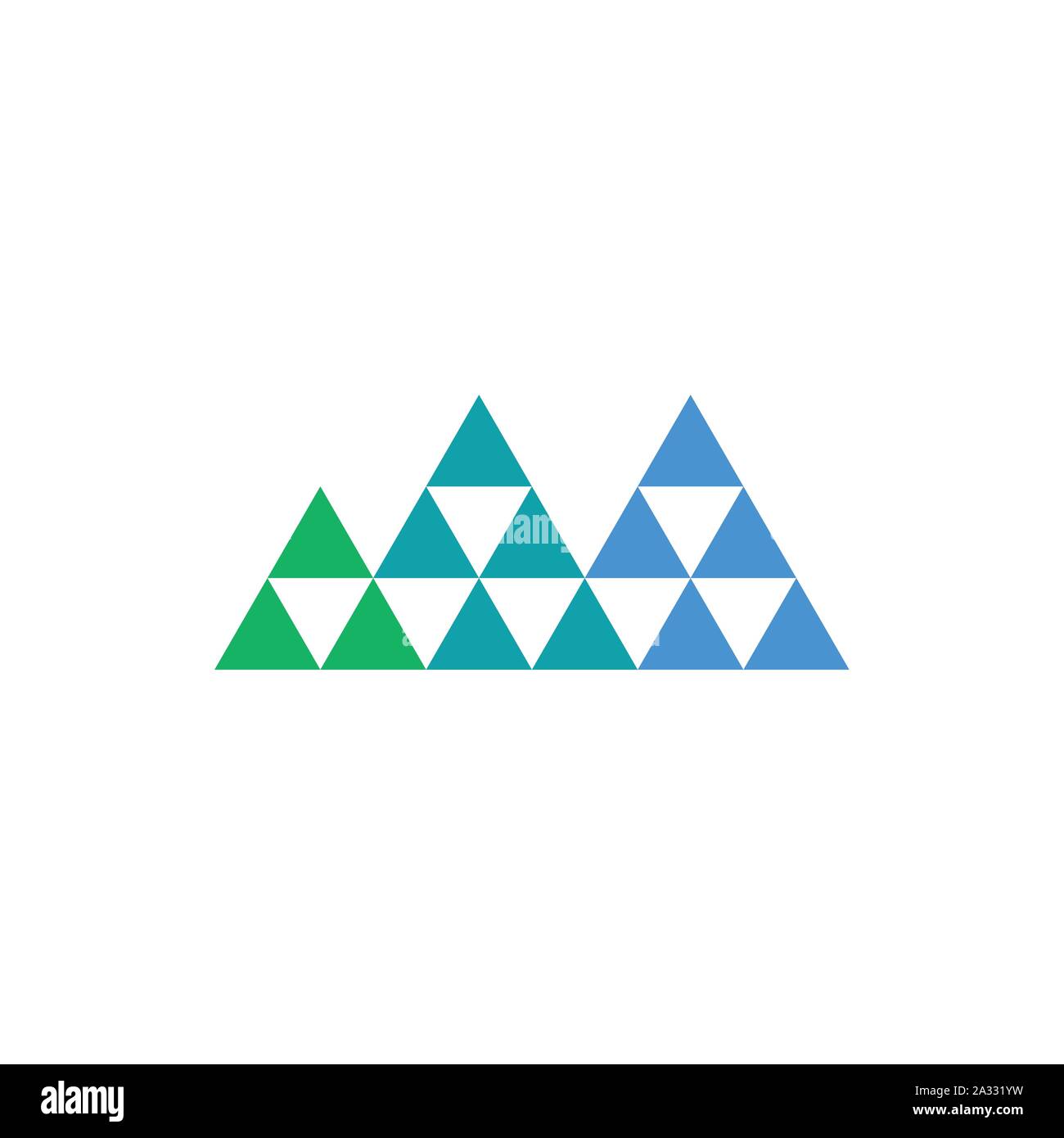Icona di business - Vettore logo design modello. Emblema astratta per alpinismo, Montagna Esplorazione. Triangolo - monte Vettore. Illustrazione Vettoriale