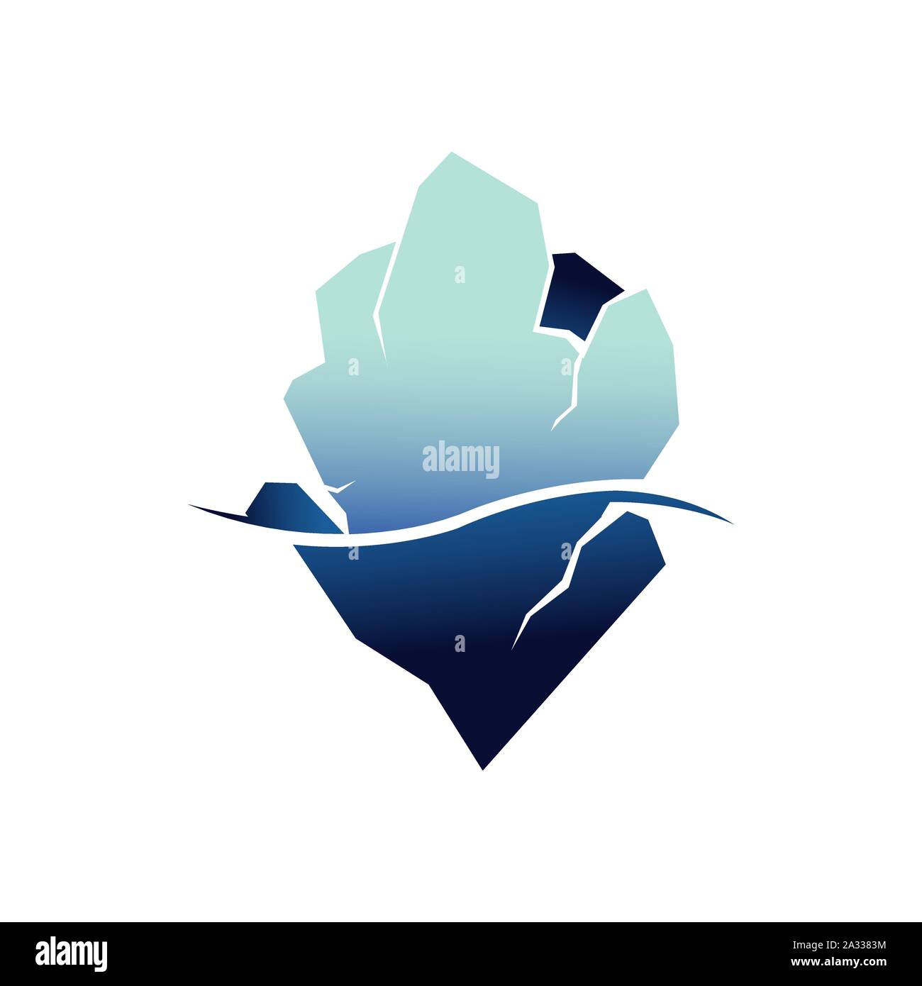 Ghiacciai iceberg logo design illustrazione vettoriale isolati su sfondo bianco Illustrazione Vettoriale