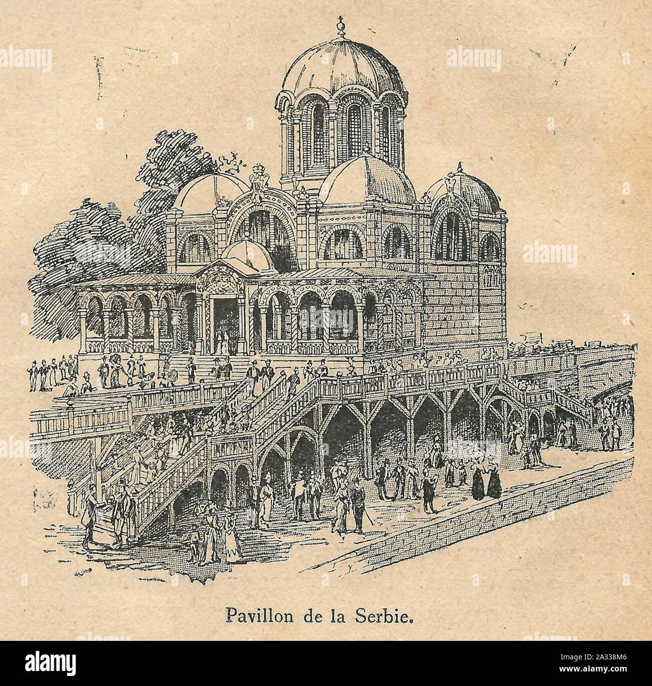 Expo 1900-pavillon de Serbie. Foto Stock