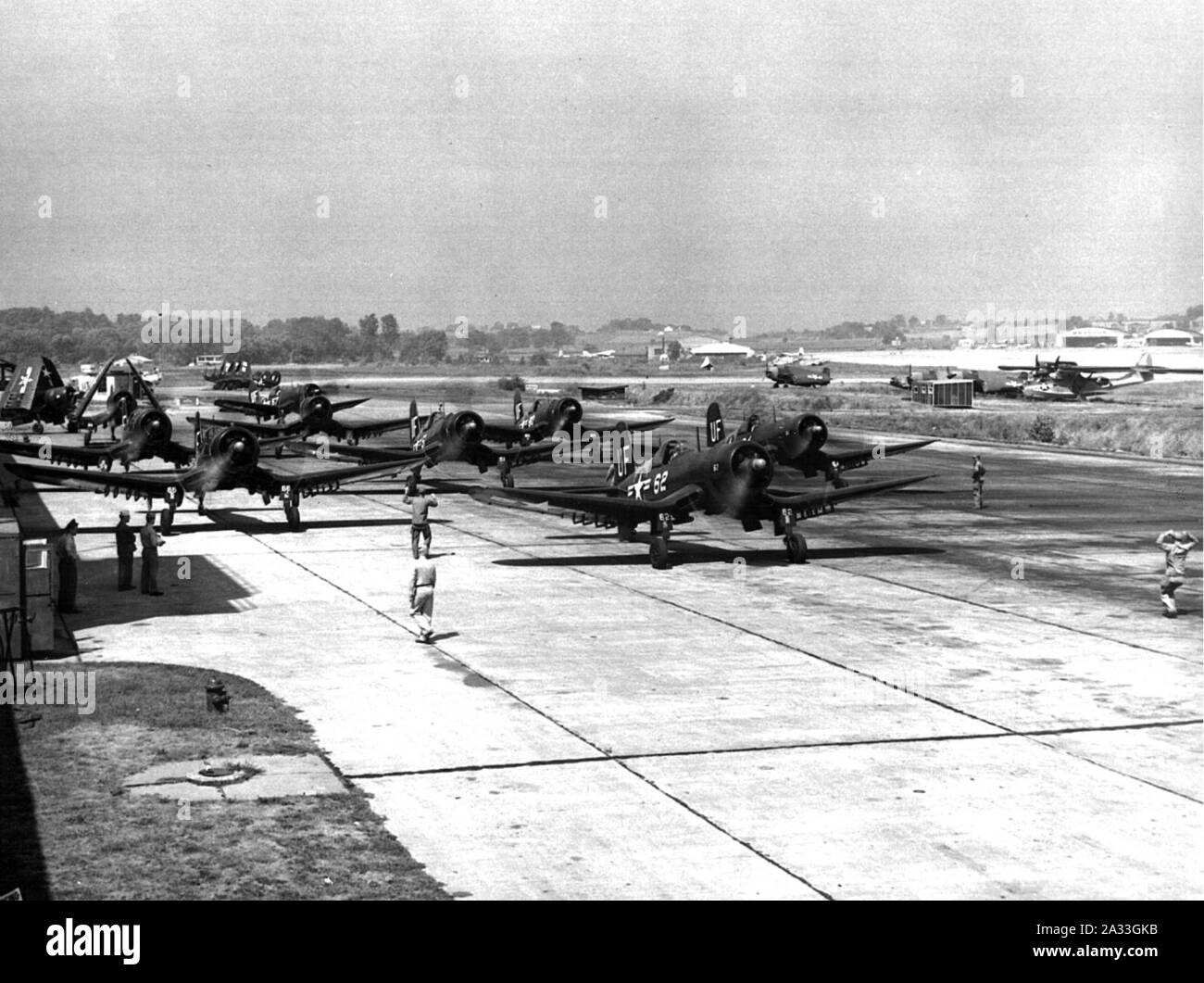 F4U corsari al campo di Lambert c1950. Foto Stock