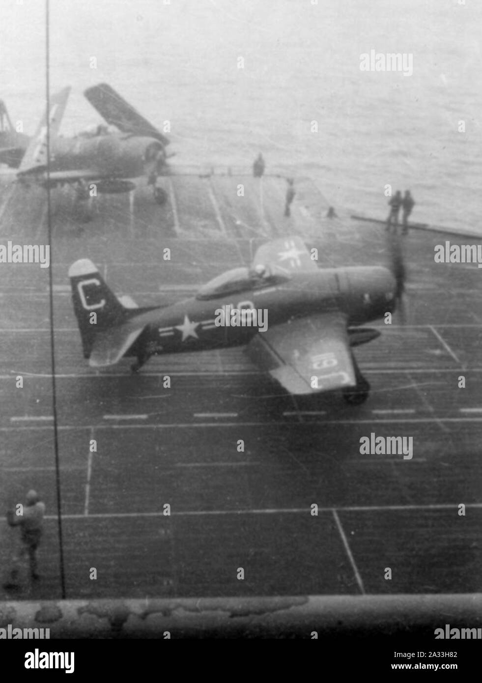 F8F VF-61 sulla USS FD Roosevelt 1949. Foto Stock