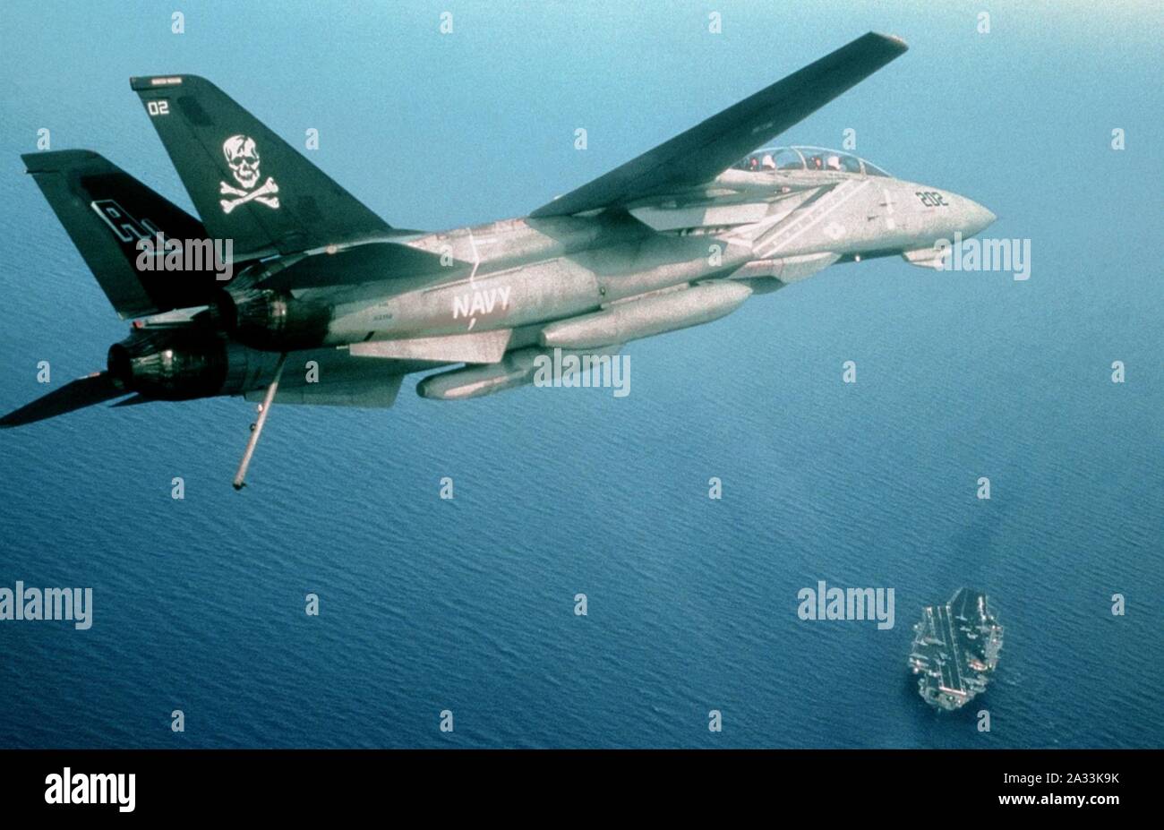 F-14A VF-84 sulla USS Roosevelt (CVN-71) 1993. Foto Stock