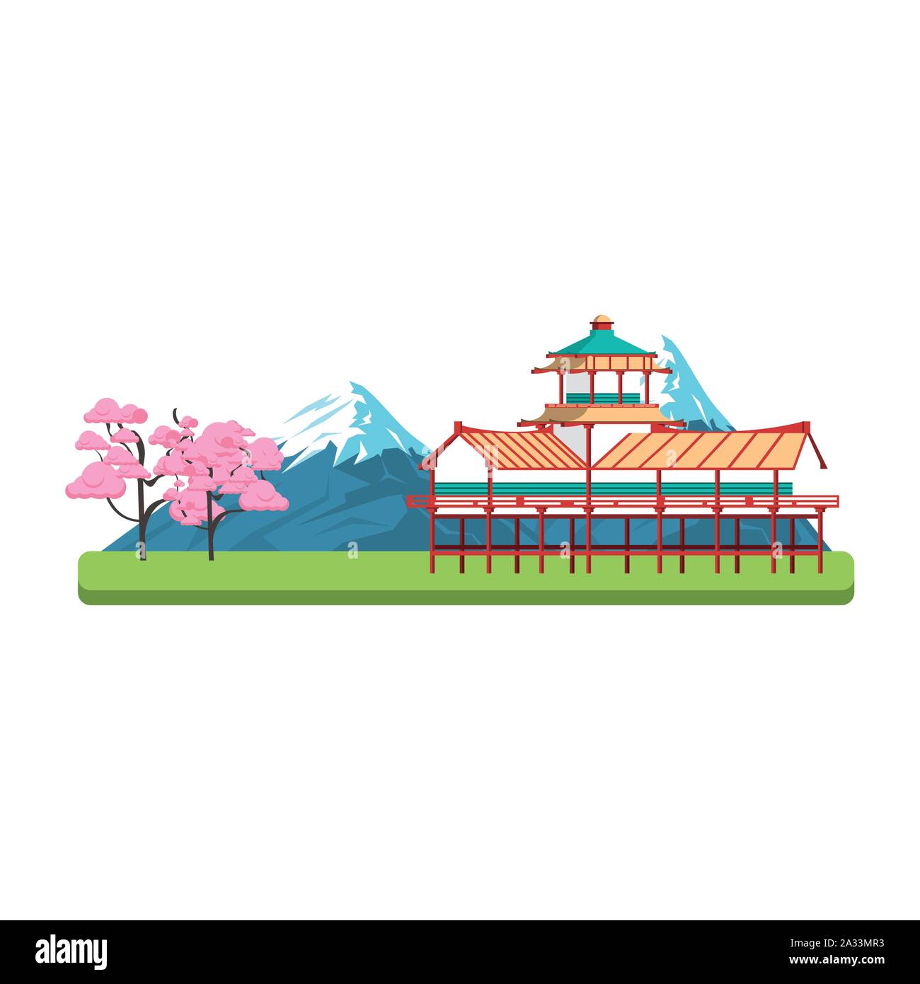 Asia design dei punti di riferimento Illustrazione Vettoriale