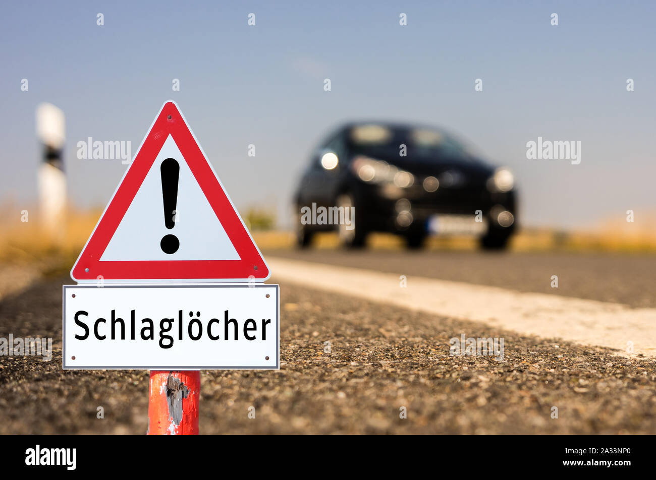 Germania attenzione buche Foto Stock