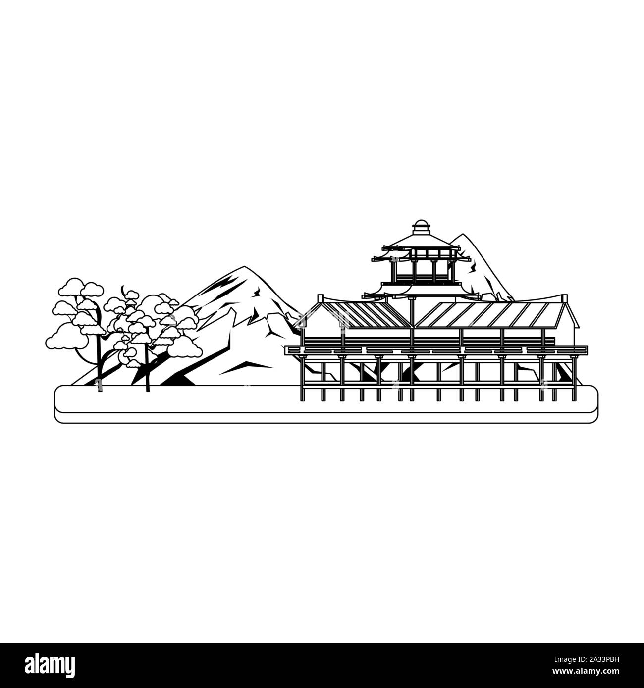 Asia design dei punti di riferimento Illustrazione Vettoriale