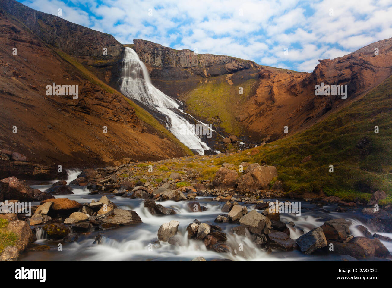 Islanda - Random la cascata nel nord, sul modo di Myvatn. Foto Stock