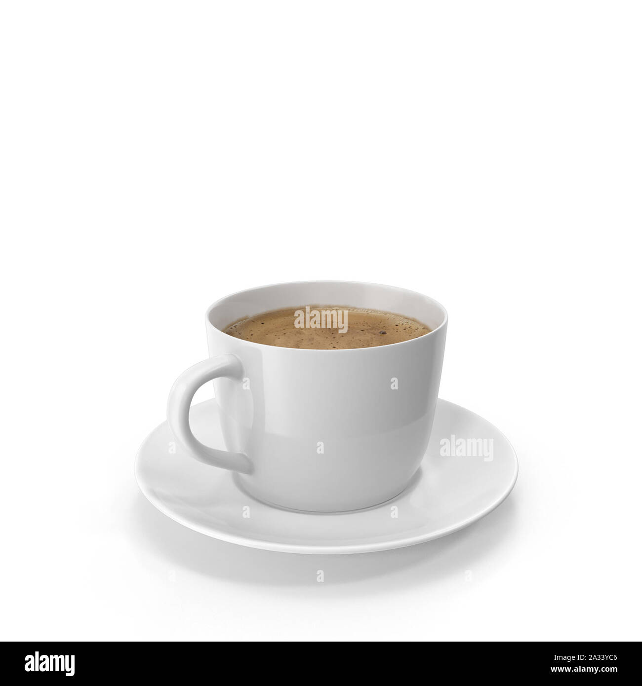 Tazza di caffè su un piattino. Visualizzazione 3D Foto Stock