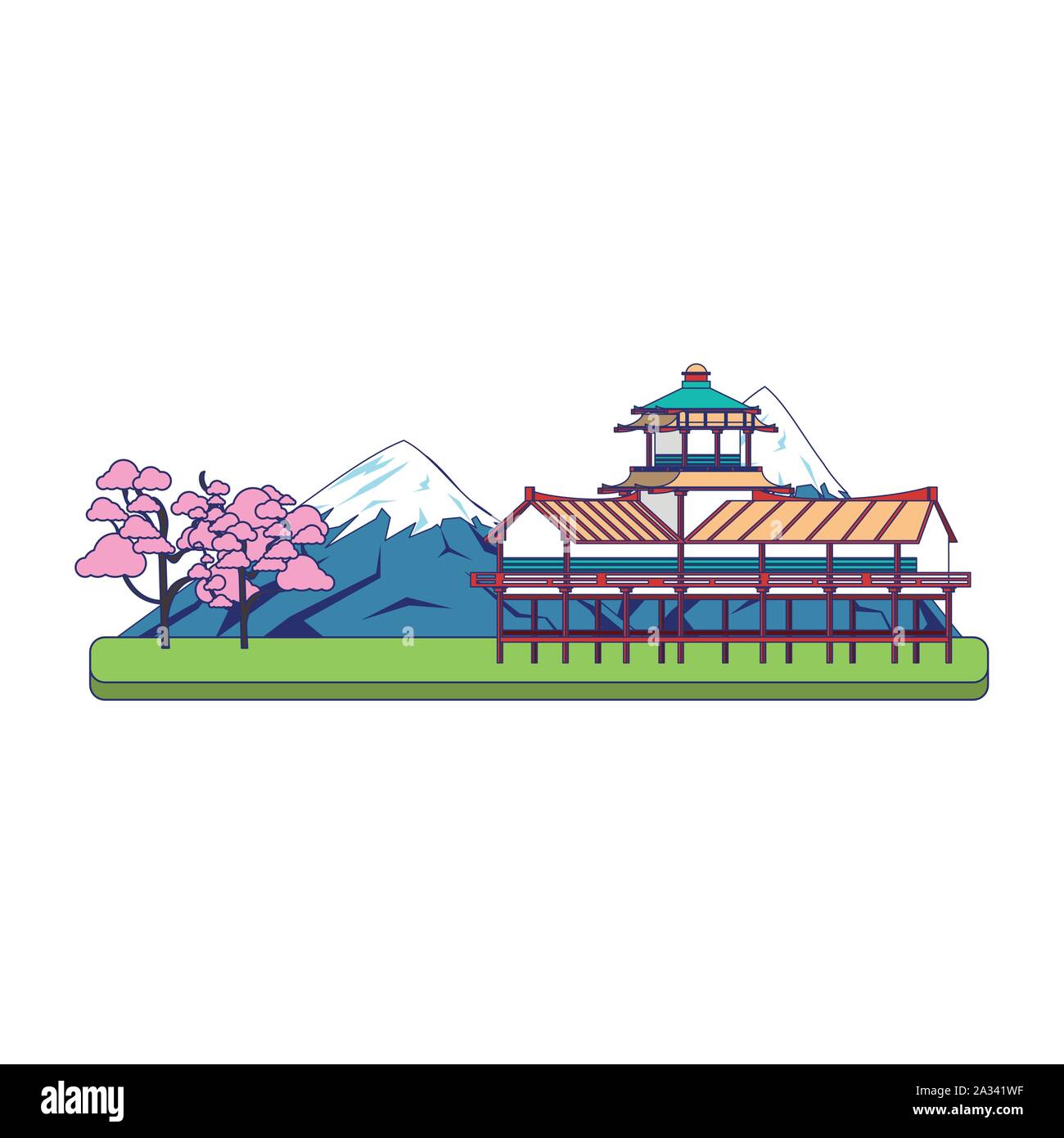 Asia design dei punti di riferimento Illustrazione Vettoriale