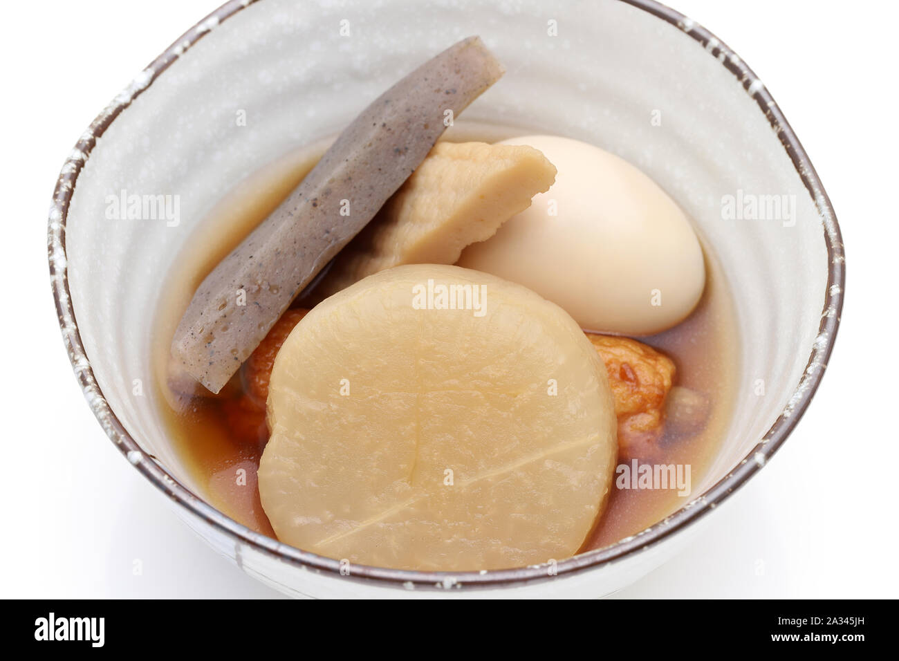 Il cibo giapponese, Oden in una coppa in ceramica Foto Stock