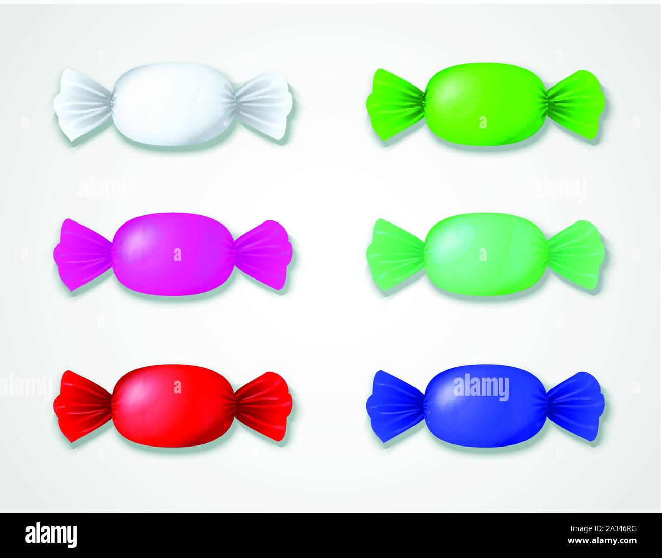 Set di caramelle colorate in involucri Illustrazione Vettoriale