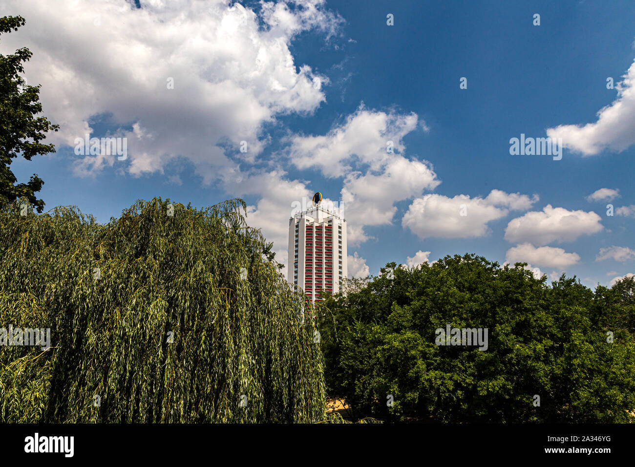 Il wintergarten hochhaus presso la città di Lipsia Foto Stock